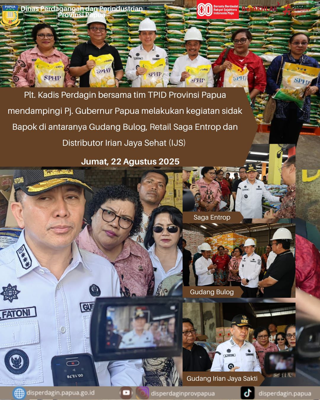 Plt. Kadis DISPERDAGIN dampingi Pj. Gubernur Melaksanakan sidak Bapok (Bahan Pokok)